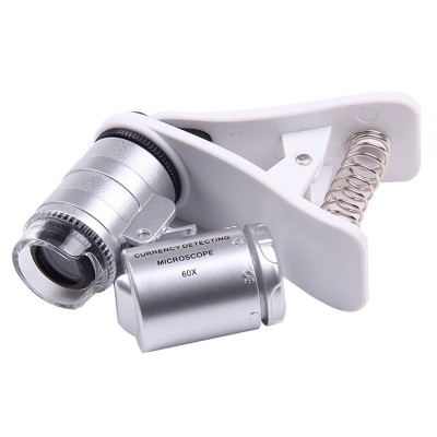 9882W LED Mini Pocket Microscope , Clip Type LED Cellphone Microscope